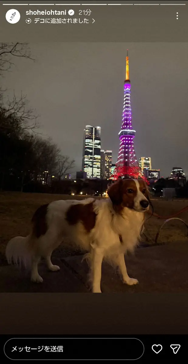 【画像・写真】大谷翔平　恒例“星”4つ投稿「応援ありがとうございました！」　東京タワーとデコピン＆誠也イジりも