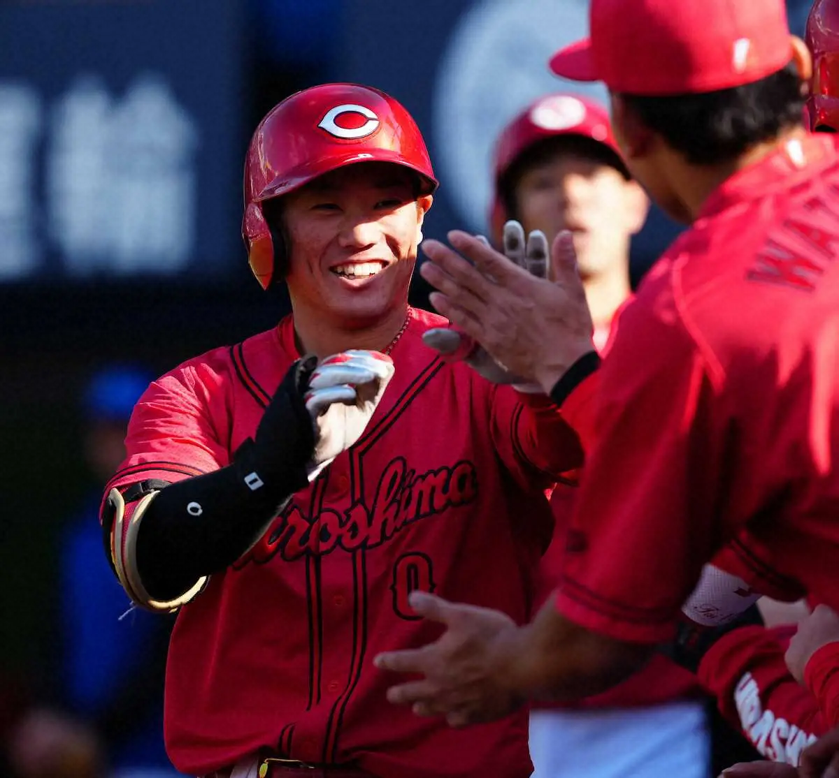 【画像・写真】広島のドラ3・勝田成がオープン戦初アーチ　1メートル63の小兵「まさか自分が打てるとは。びっくり」