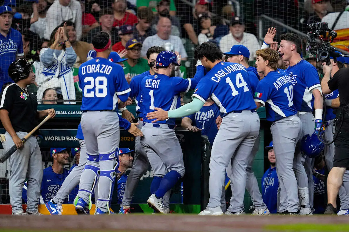 【画像・写真】【WBC】イタリアが小技絡め追加点！5回までに5点奪取　9回までで決着なら米国が薄氷の1次R突破