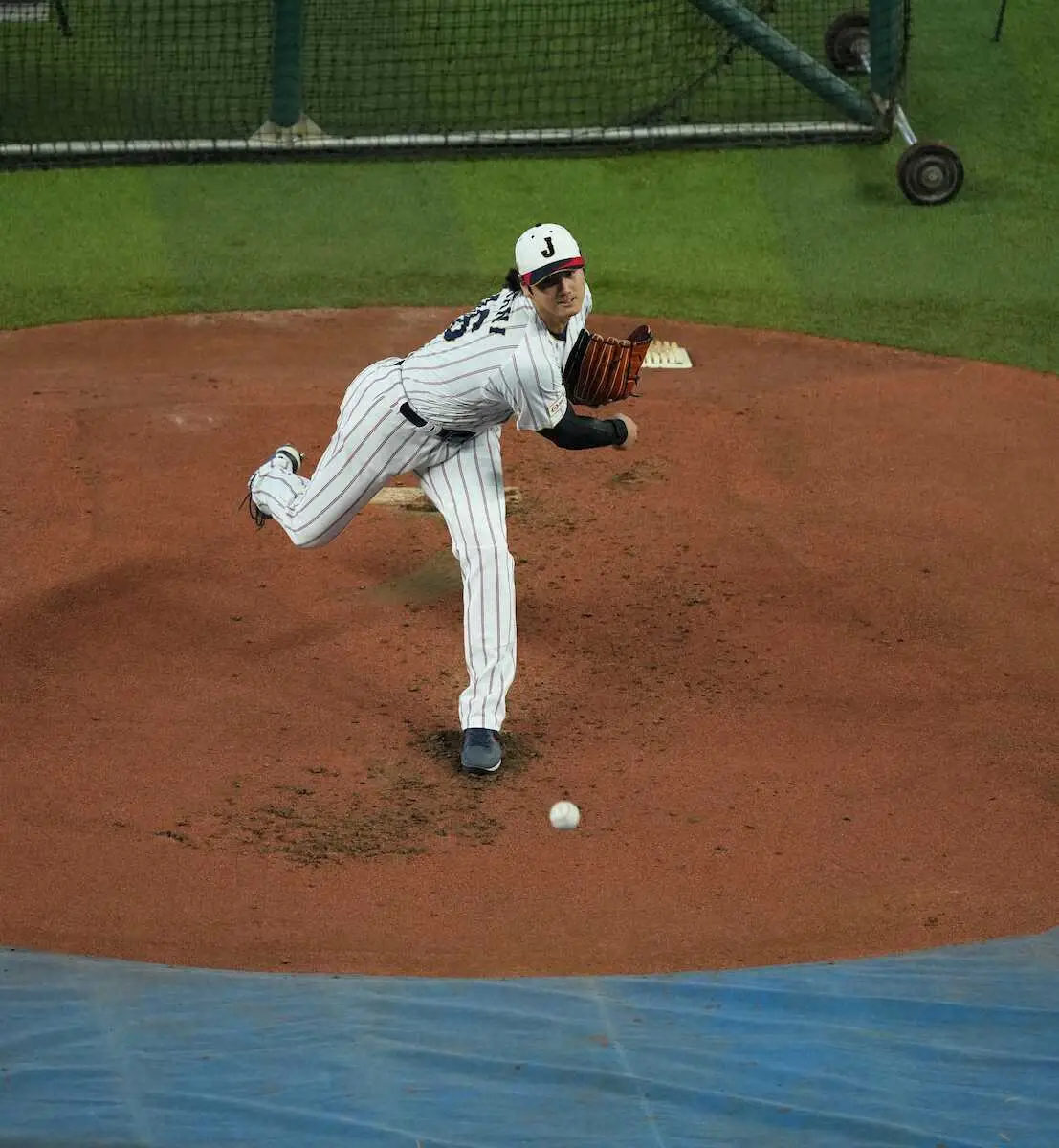 【画像・写真】大谷翔平　決戦の地でライブBP登板！侍捕手3人が球受ける　いきなり森下K斬り、小園＆中村のバット折る