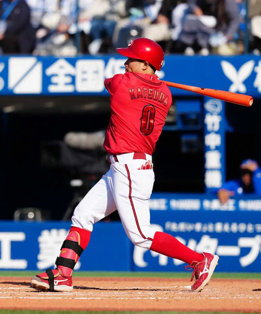 【画像・写真】広島ドラ3・勝田成　中前適時打で2戦連続打点「打席を楽しむことができた」
