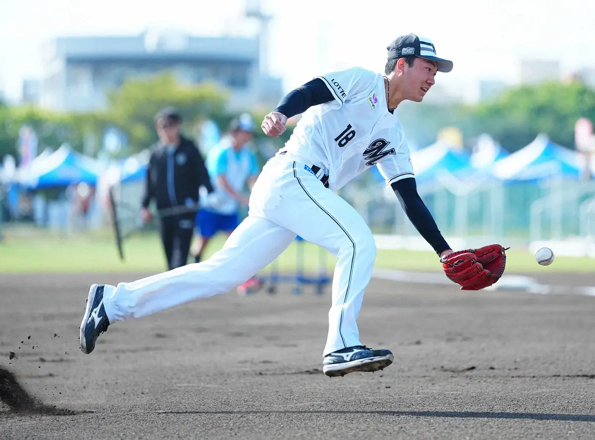 【画像・写真】ロッテのドラ1・石垣元気がライブBPで153キロ　サブロー監督「しっかり下地ができてからこっちに」