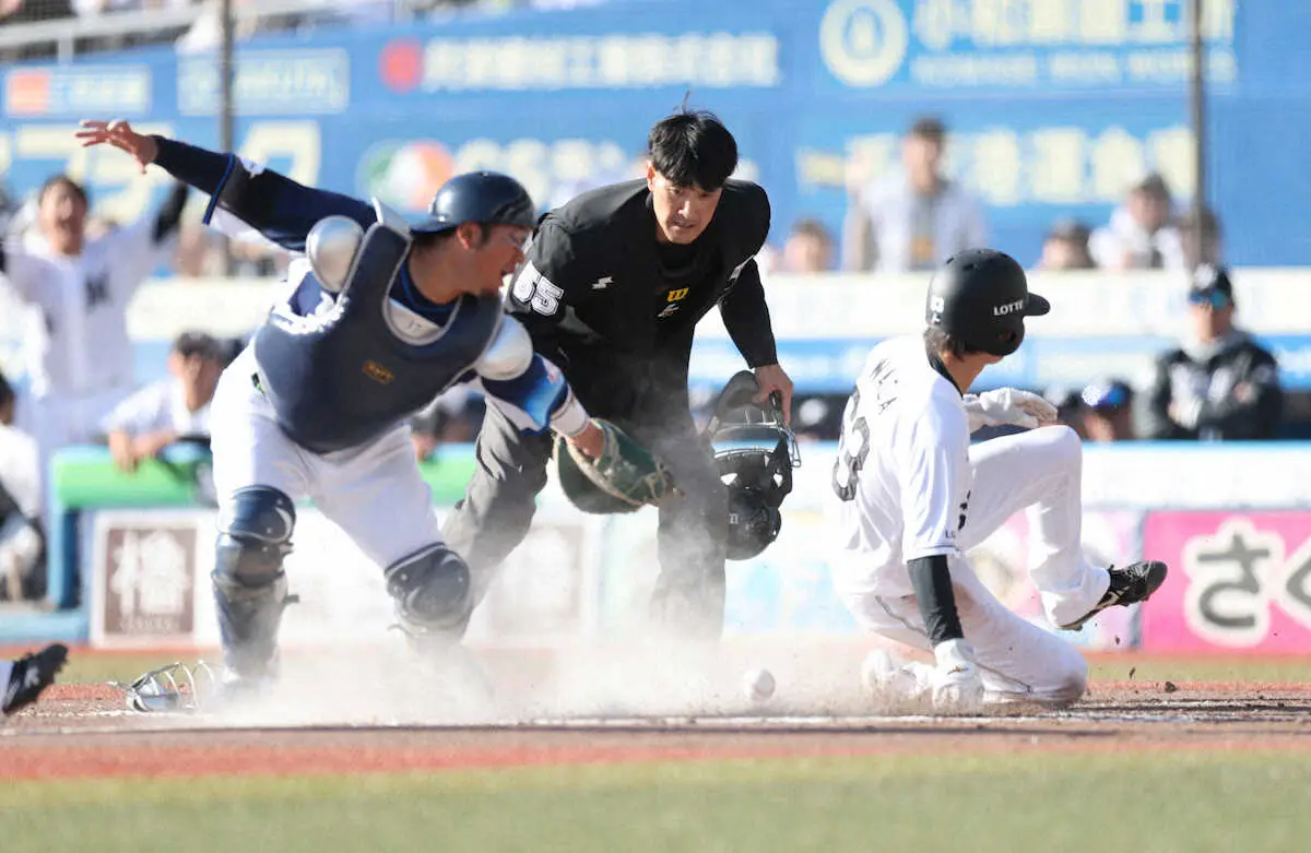 【画像・写真】ロッテ、スクイズで初サヨナラ勝ち　サブロー監督「今日は和田がヒーローです」