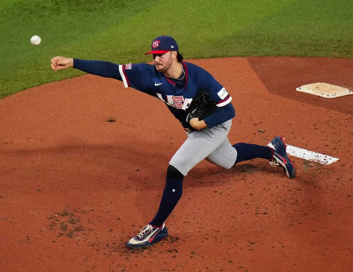 【画像・写真】【WBC】米国先発の“怪物”スキーンズは4回1/3を1失点　強打のドミニカ共和国を相手に粘投