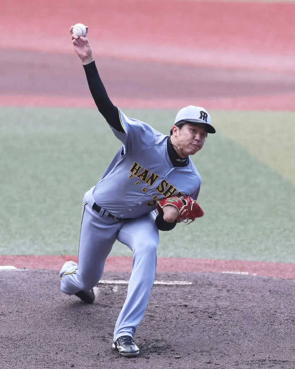 【画像・写真】阪神・才木浩人　万全5回1失点　坂本と今春実戦初バッテリーも息ピッタリで「いい感じだった」