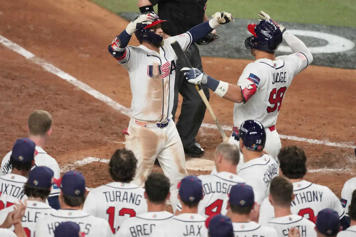 【画像・写真】【WBC】「ウソだろ？！」米国ハーパーが8回同点弾「バットフリップ高ぇ～！かっこよすぎ」「絶叫ヤバ」