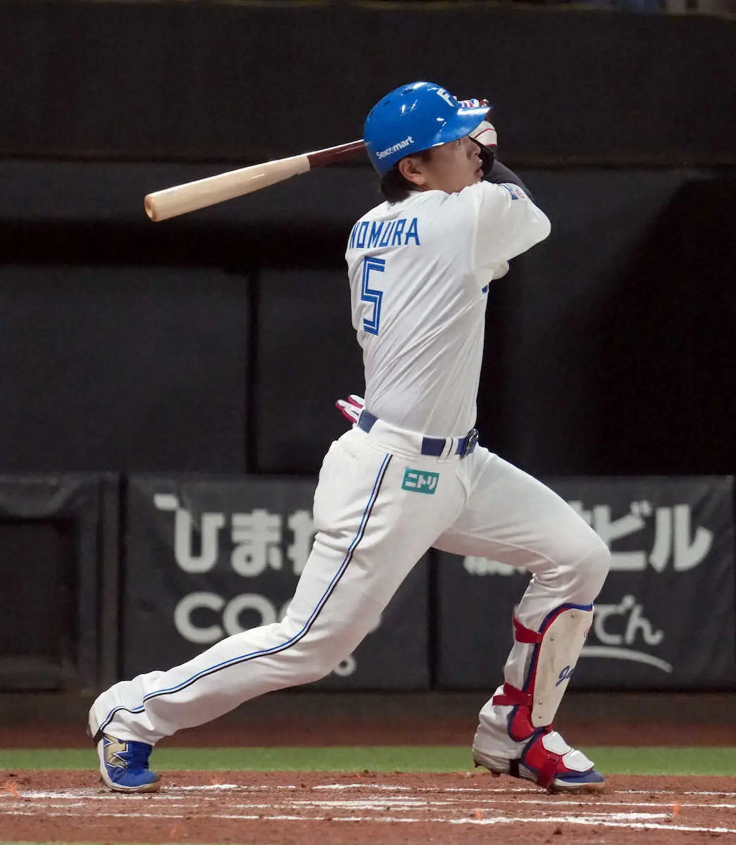 【画像・写真】日本ハム・野村　定位置獲得へ猛アピール！OP戦1号「結果につながったのでいい一日」