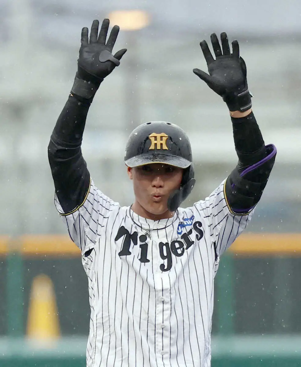 【画像・写真】阪神・西純　2試合連続マルチ＆野手転向後初打点「初回に1人で2回アウトになって、ちょっとやばいと…」