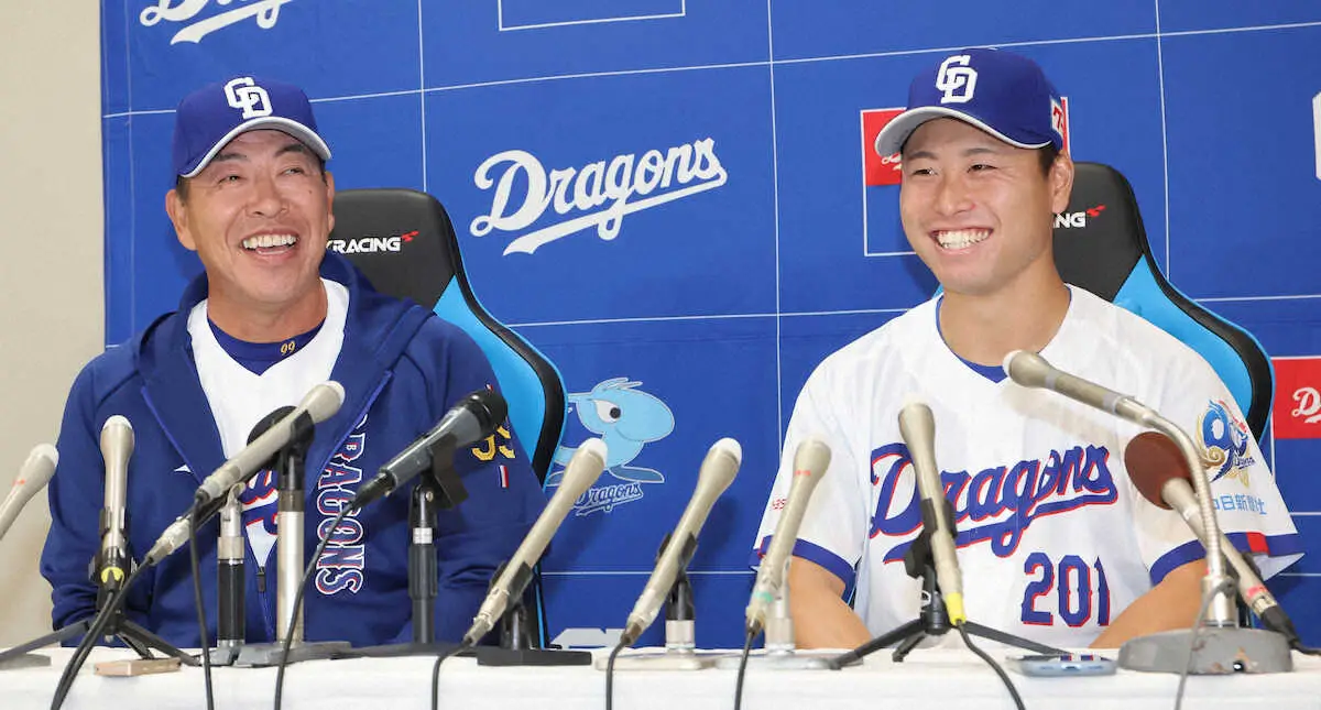 【画像・写真】中日　育成ドラ1・牧野が支配下登録会見「チームが優勝できるように」　背番号は「68」