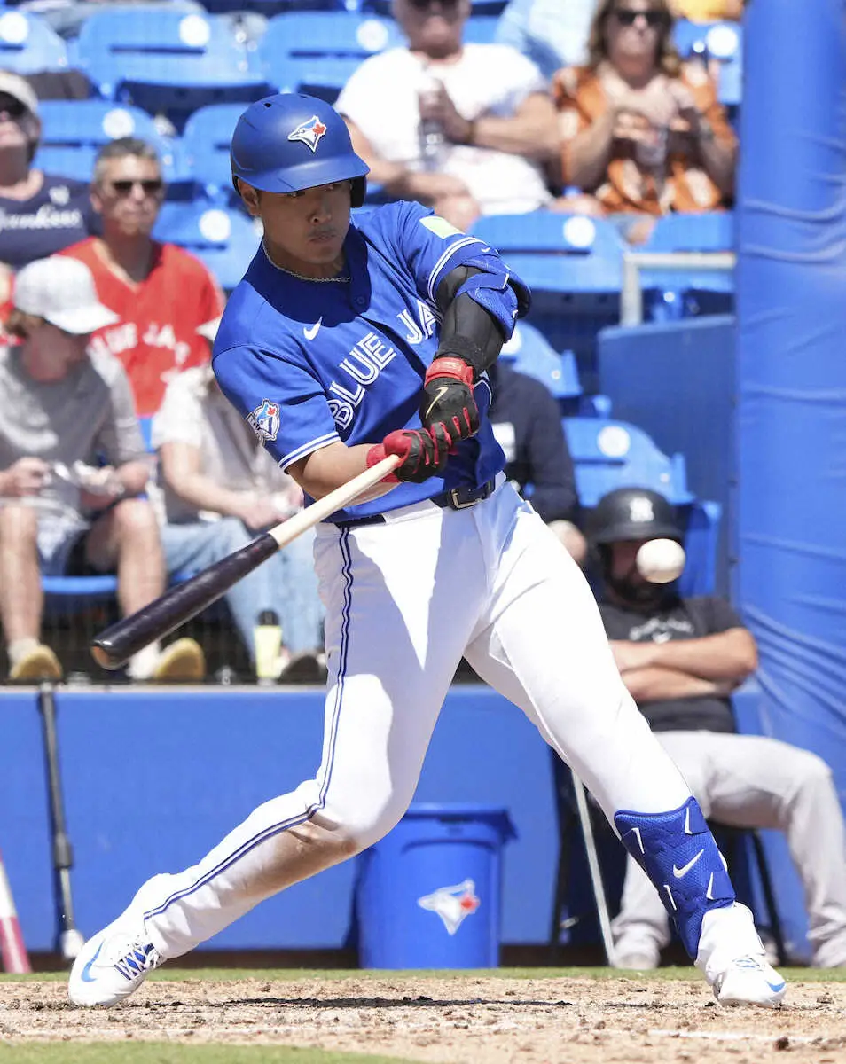 【画像・写真】ブルージェイズ・岡本　WBC後初安打「こつこつ準備を怠らずやっていきたい」