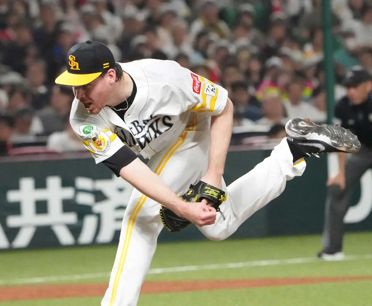 【画像・写真】ソフトバンク　3年ぶり開幕3連勝、スチュワートが2季ぶり白星「タダイマ！」5回3失点粘投