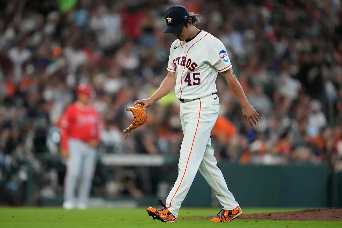 【画像・写真】＜アストロズ×エンゼルス＞3回途中でマウンドを降りるアストロズ・今井（AP）