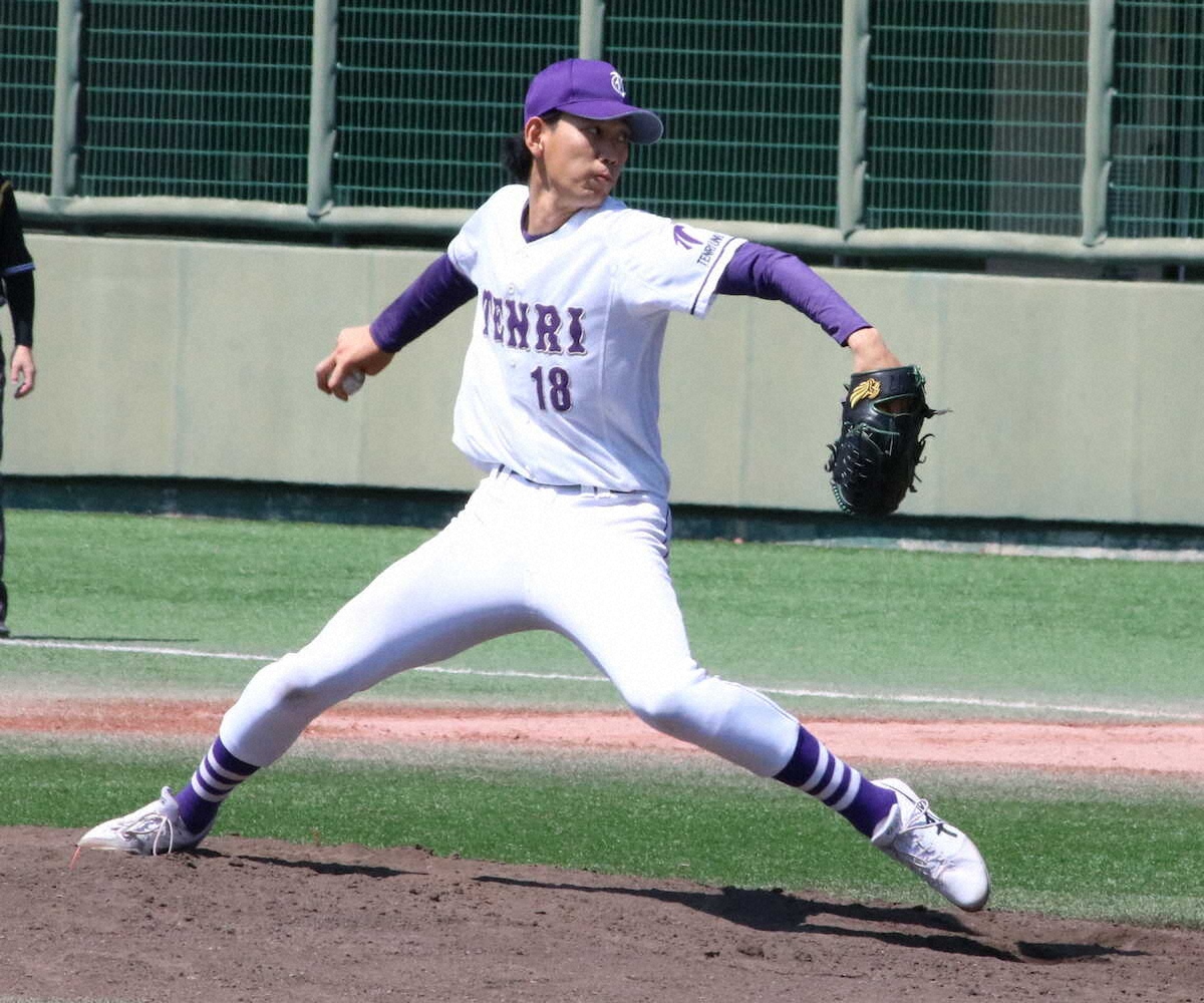 【画像・写真】阪神大学野球リーグNOW　天理大・的場吏玖　修正8回途中1失点