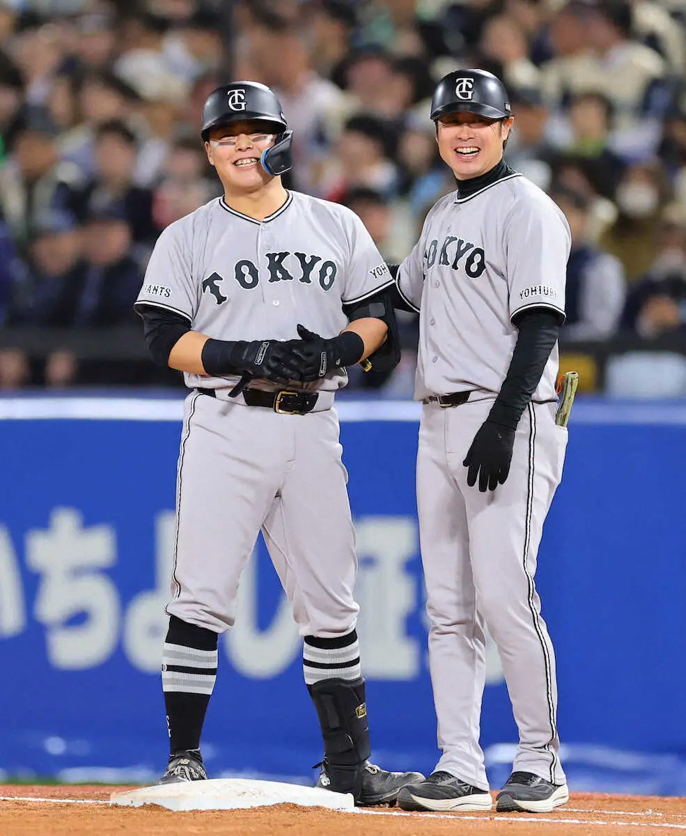 【画像・写真】巨人・山瀬慎之助「小さなころからやられてばかりだった」　盟友・奥川恭伸から勝ち越し打に大興奮