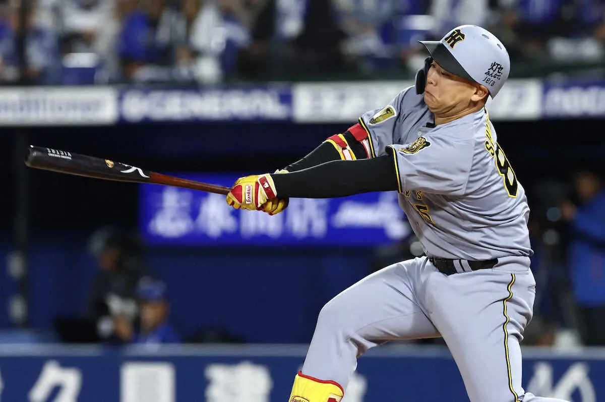 【画像・写真】阪神・嶋村麟士朗がうれしいプロ初安打！8回代打でDeNA・伊勢のフォークに食らいつき右前へ