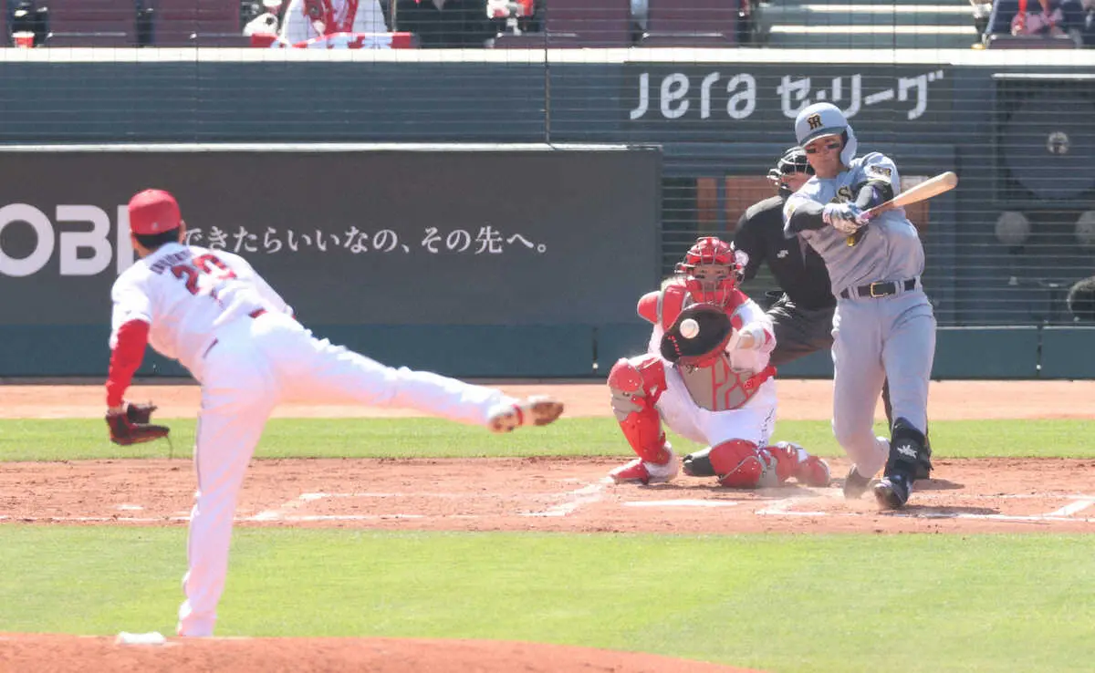 【画像・写真】阪神・森下翔太　広島・栗林撃ち意欲　通算8打数無安打も「打ち崩さないといけない」26日に対戦予定