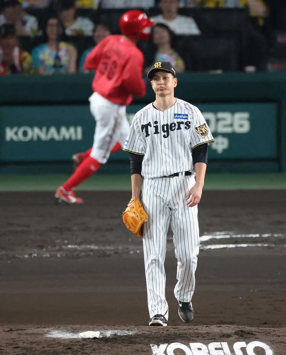 【画像・写真】＜神・広（6）＞　6回、小園に中前適時打を打たれた大竹（撮影・亀井　直樹）
