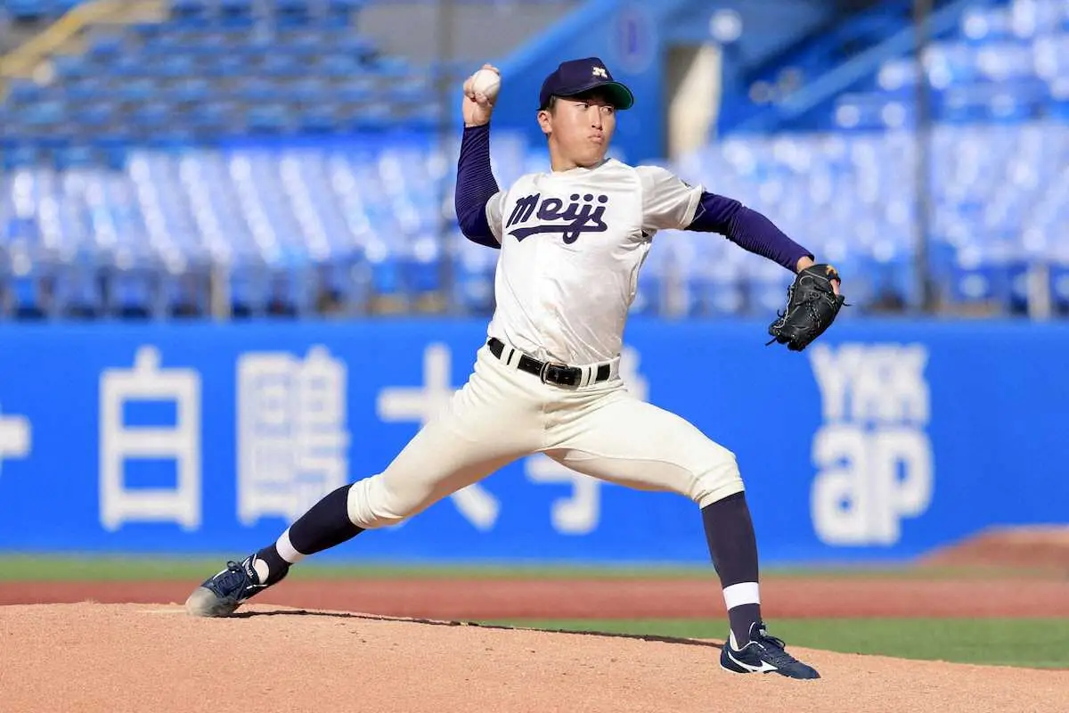 【画像・写真】明大・湯田　早大の同じ仙台育英出身者斬り！7回零封