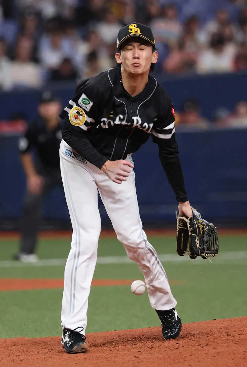 【画像・写真】開幕4勝無敗のソフトバンク・大津亮介　左足に打球直撃でひやり…　治療後マウンドに