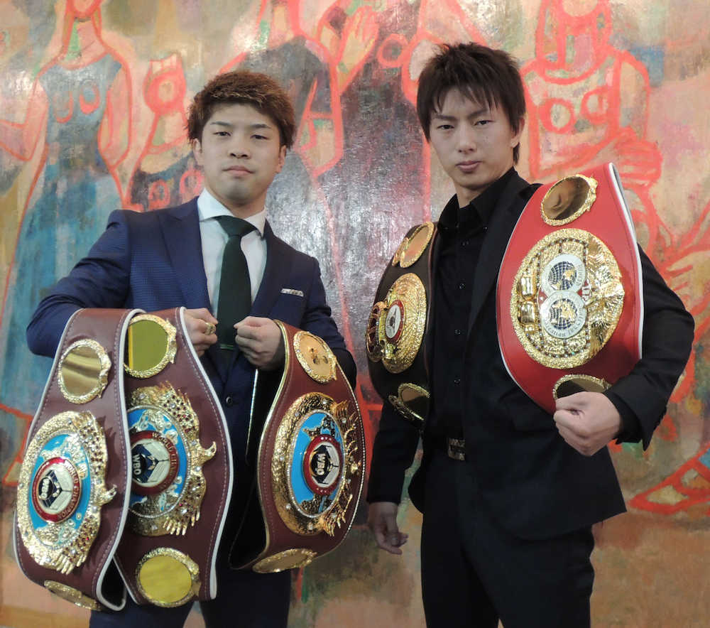 ＷＢＯ世界フライ級タイトルマッチで激突する王者・田中恒成（左）と挑戦者・田口良一