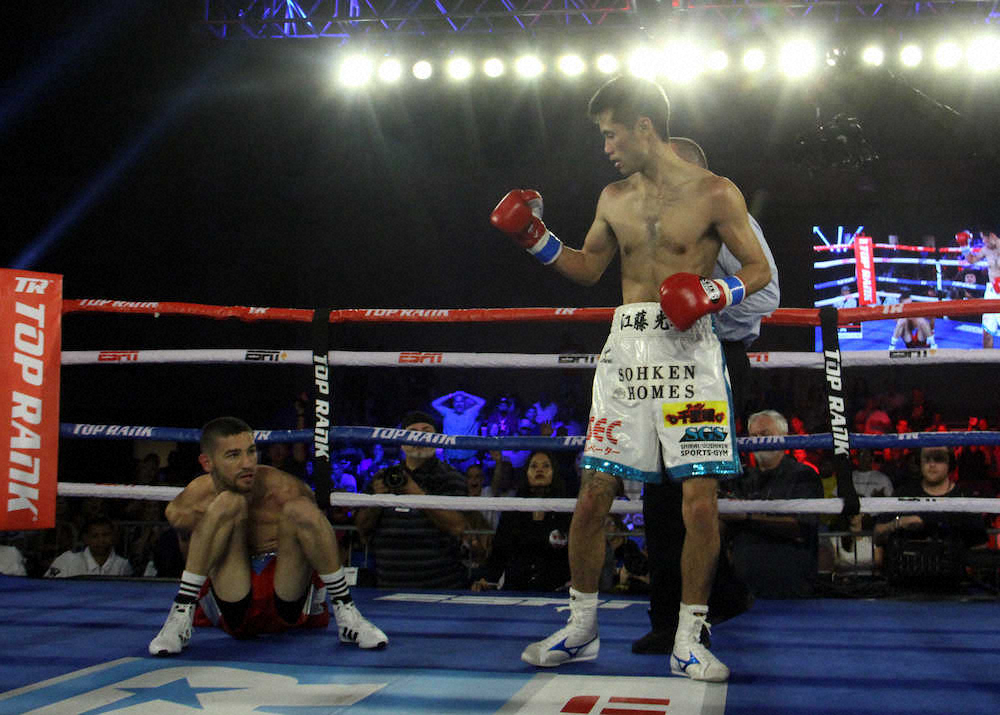 【画像・写真】江藤　初回TKO勝ち歓喜から一転…まさかの無効試合に