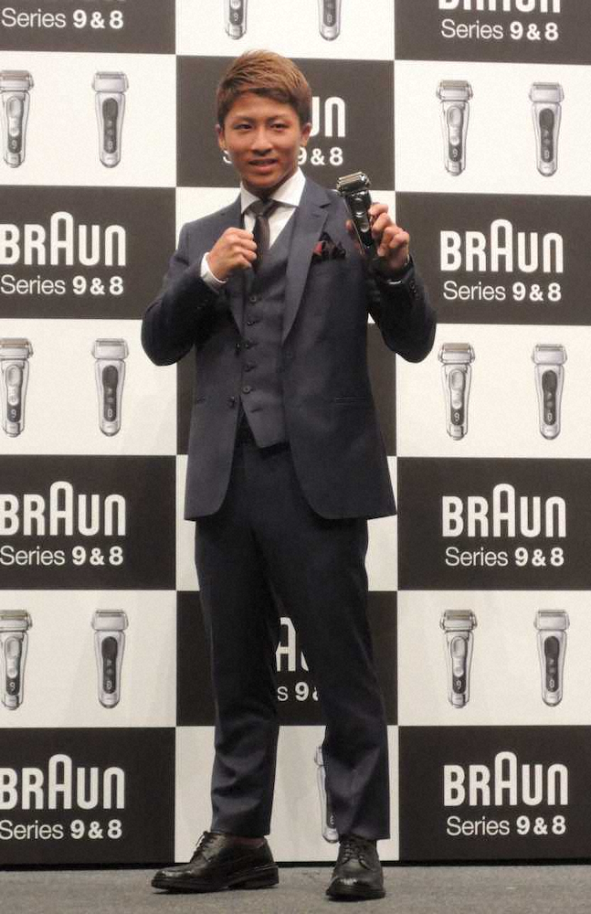 BRAUN新商品PR発表会にゲストとして出席したボクシングWBA＆IBF世界バンタム級王者・井上尚弥