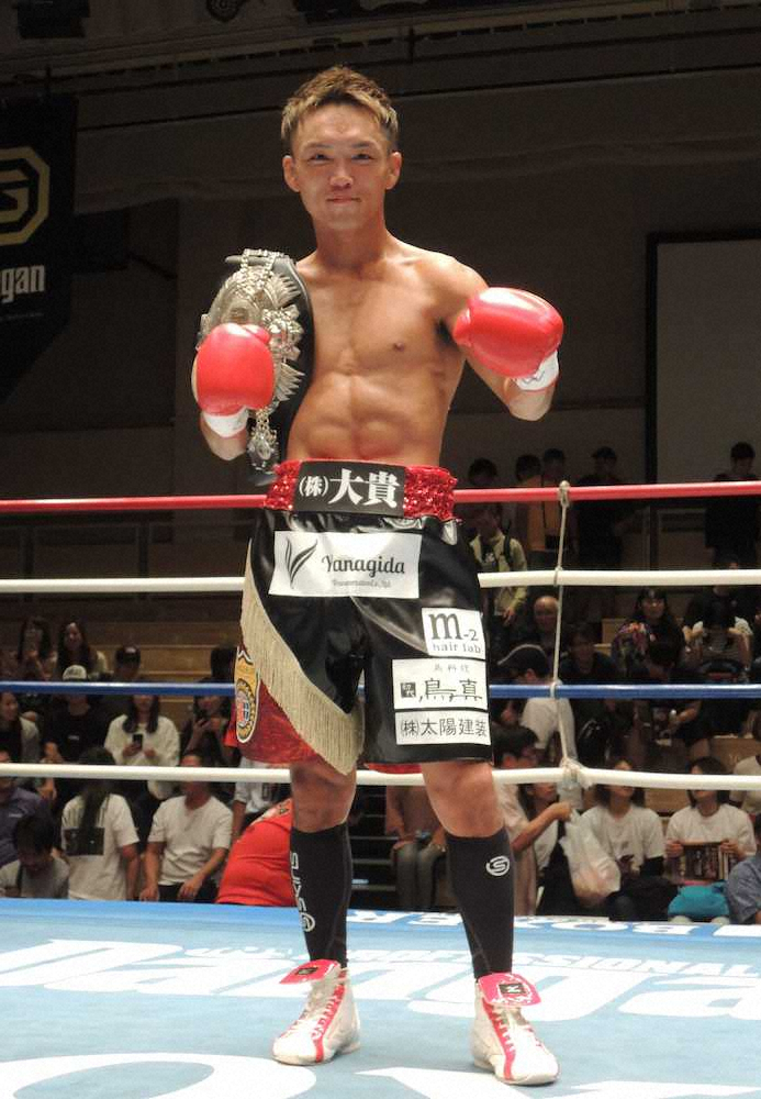 ＜日本スーパーバンタム級タイトルマッチ＞1回TKO勝ちで初防衛に成功した久我勇作