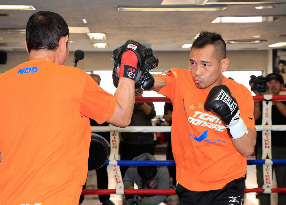 【画像・写真】ドネアが公開練習　尚弥の“壁”になる　井上陣営・大橋会長「絶好調であるのは間違いない」