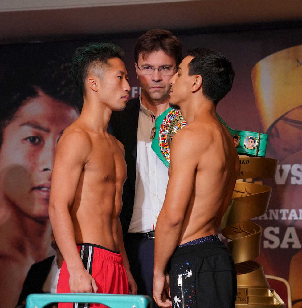 【画像・写真】井上拓真“WBCカラー”で気合　ウバーリと16秒間にらみ合う