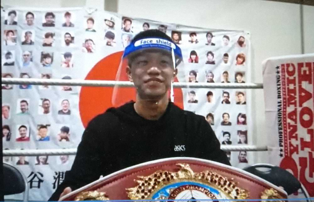 【画像・写真】中谷潤人　笑顔の一夜明け会見「ベルトは思ったより重かった」