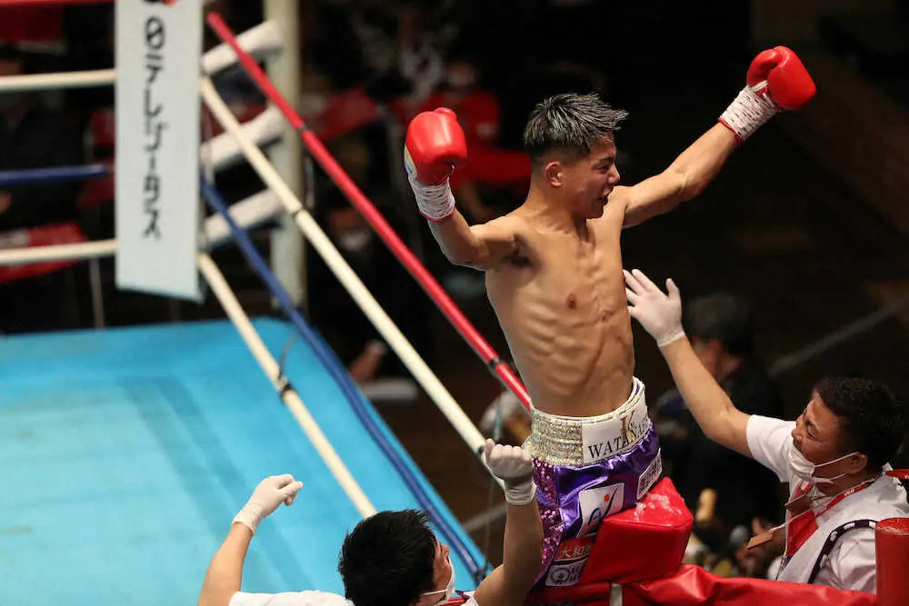 【画像・写真】渡辺海、開始10秒TKO勝ち！　一撃で東日本新人王獲得「びっくりしました」