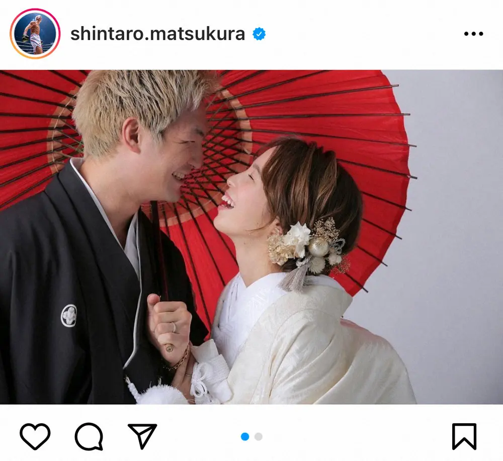 【画像・写真】キックボクサー・松倉信太郎　元グラドル犬童美乃梨さんと結婚　「みのりがいるから強くいれる」