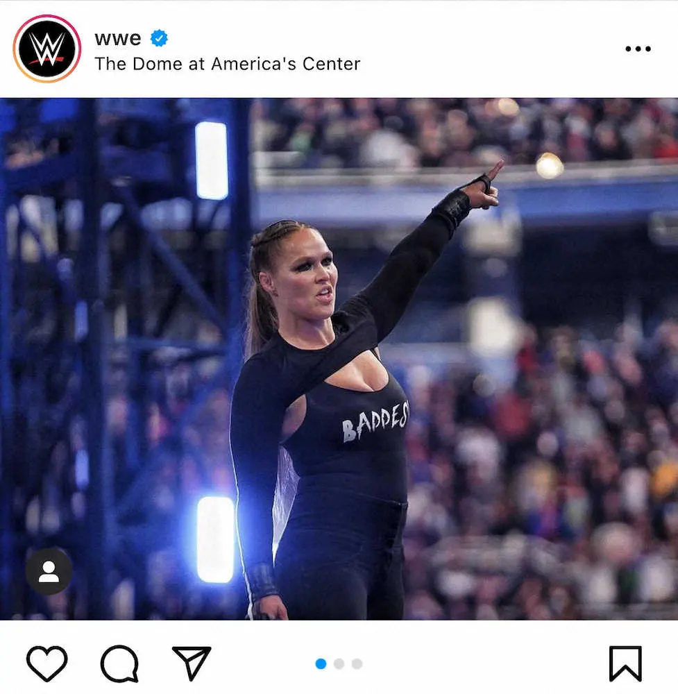 【画像・写真】今年の「ロイヤルランブル」を優勝したロンダ・ラウジー。WWE公式インスタグラム（＠WWE）から