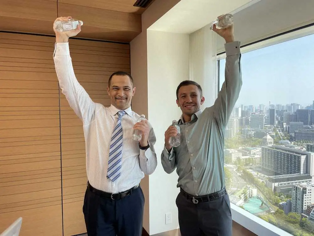 【画像・写真】ゴロフキンが離日　室伏長官とトレーニング語り合う　「また“日出ずる国”を訪れたい」