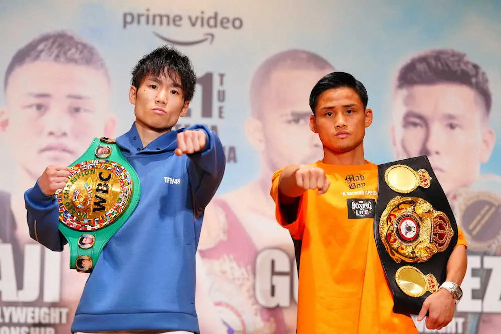 【画像・写真】ライトフライ級統一戦の両王者が会見　京口「生物的に上回る」拳四朗「勝ってWBO王者とやりたい」