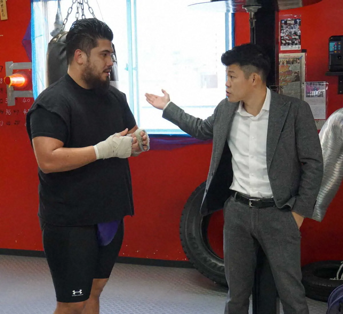 【画像・写真】日本ヘビー級王者・但馬ミツロ　11・27大阪でタイ選手相手に初防衛戦　迫力あるスパーリングも披露