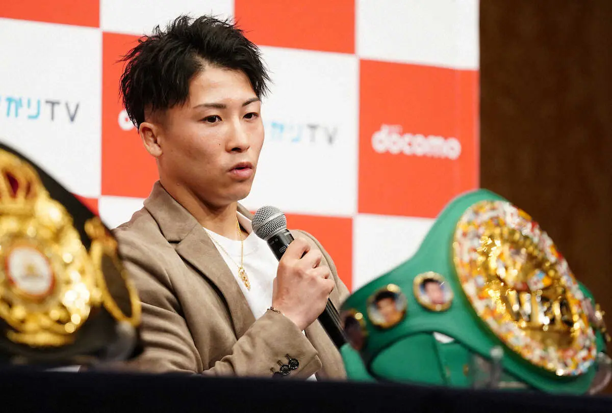 【画像・写真】会見に臨む井上尚弥（撮影・光山貴大）