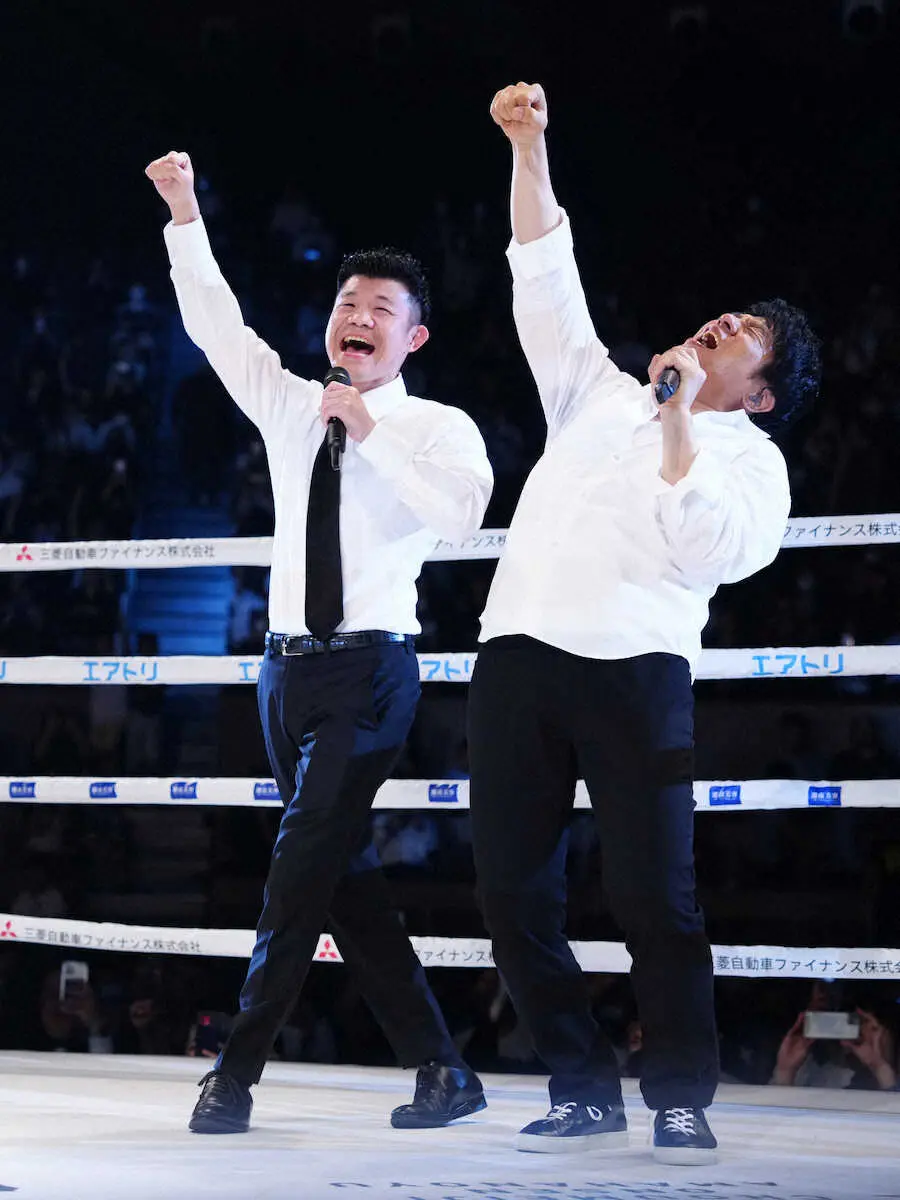 【画像・写真】“亀＆ASKA”　ハーフタイムショーで「YAH　YAH　YAH」熱唱