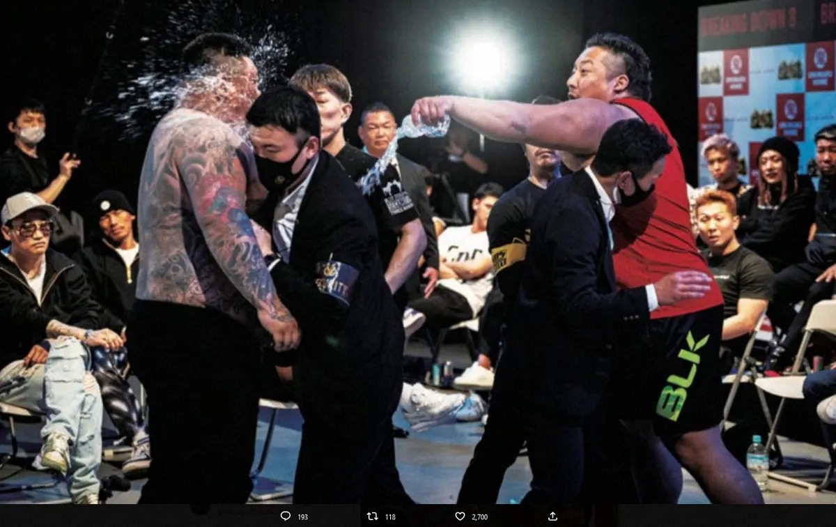 【画像・写真】ブレイキングダウンに参戦している元ラガーマン　韓国選手に水をかけた真相告白「インパクトを残せば…」