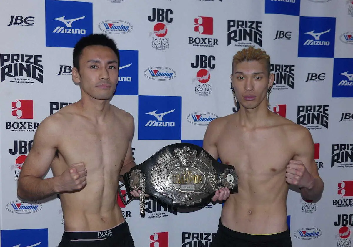 【画像・写真】日本スーパーフライ級王座決定戦　川浦龍生＆高山涼深が前日計量パス