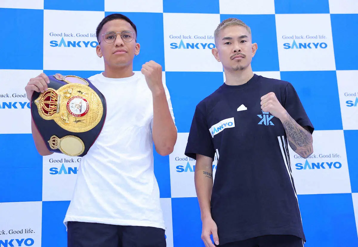 【画像・写真】井岡一翔　6・24再戦へKO決着意欲「明確に勝つ」　フランコと約20秒フェースオフで闘志