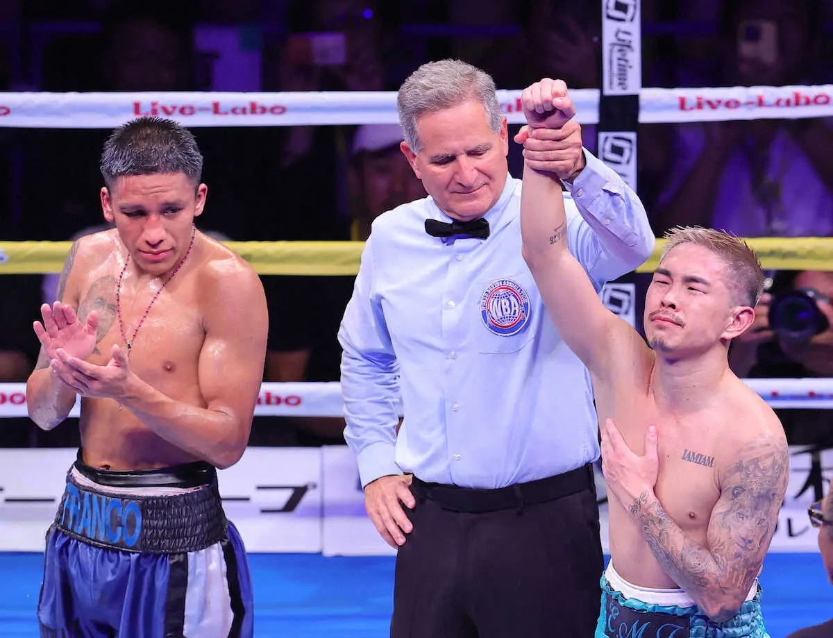 【画像・写真】井岡一翔　涙の世界王座返り咲き「みなさんの支えのおかげ」　フランコは「前回同様強かった」