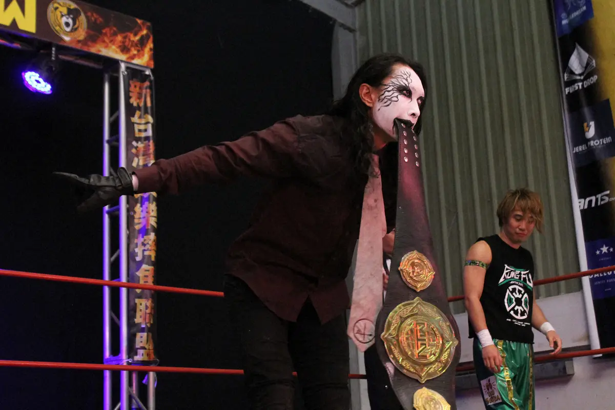 【画像・写真】「新台湾プロレス」の現シングル王者Z/O（ジオー）（撮影・酒井卓也）