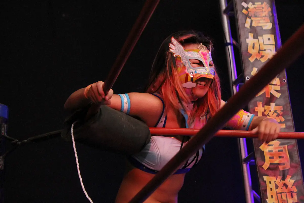 【画像・写真】台湾で唯一の女性レスラーである開心果公主（カイシンコーコーシュ）（撮影・酒井卓也）