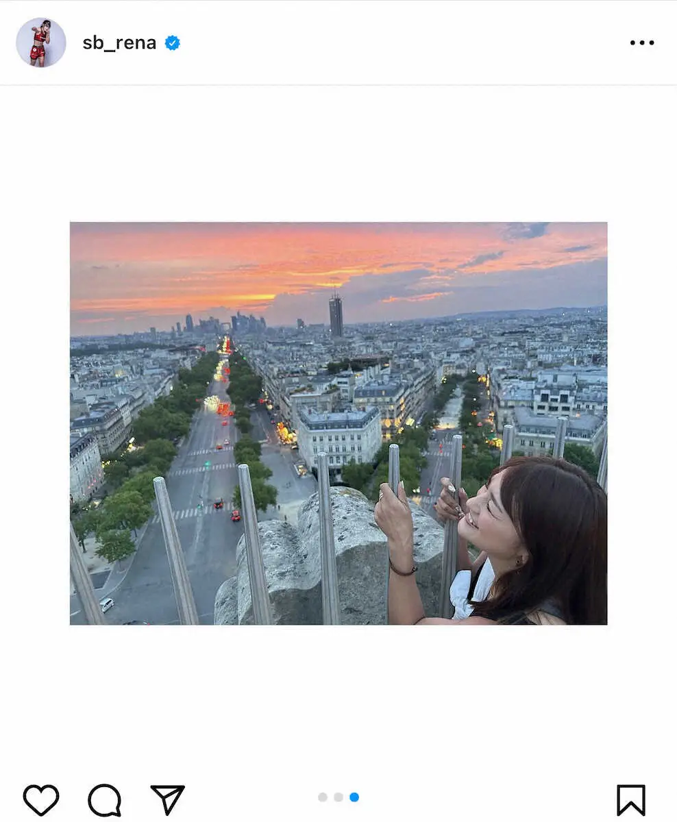 【画像・写真】RENA公式インスタグラム（＠sb_rena）から。フランスの美しい景色と撮影したRENA