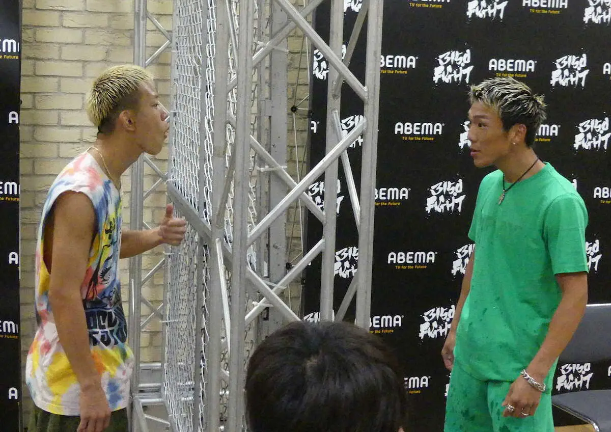 【画像・写真】中川麦茶＆亀田京之介　初対面フェースオフで一触即発　「失神させる」「殴りまくる」挑発合戦