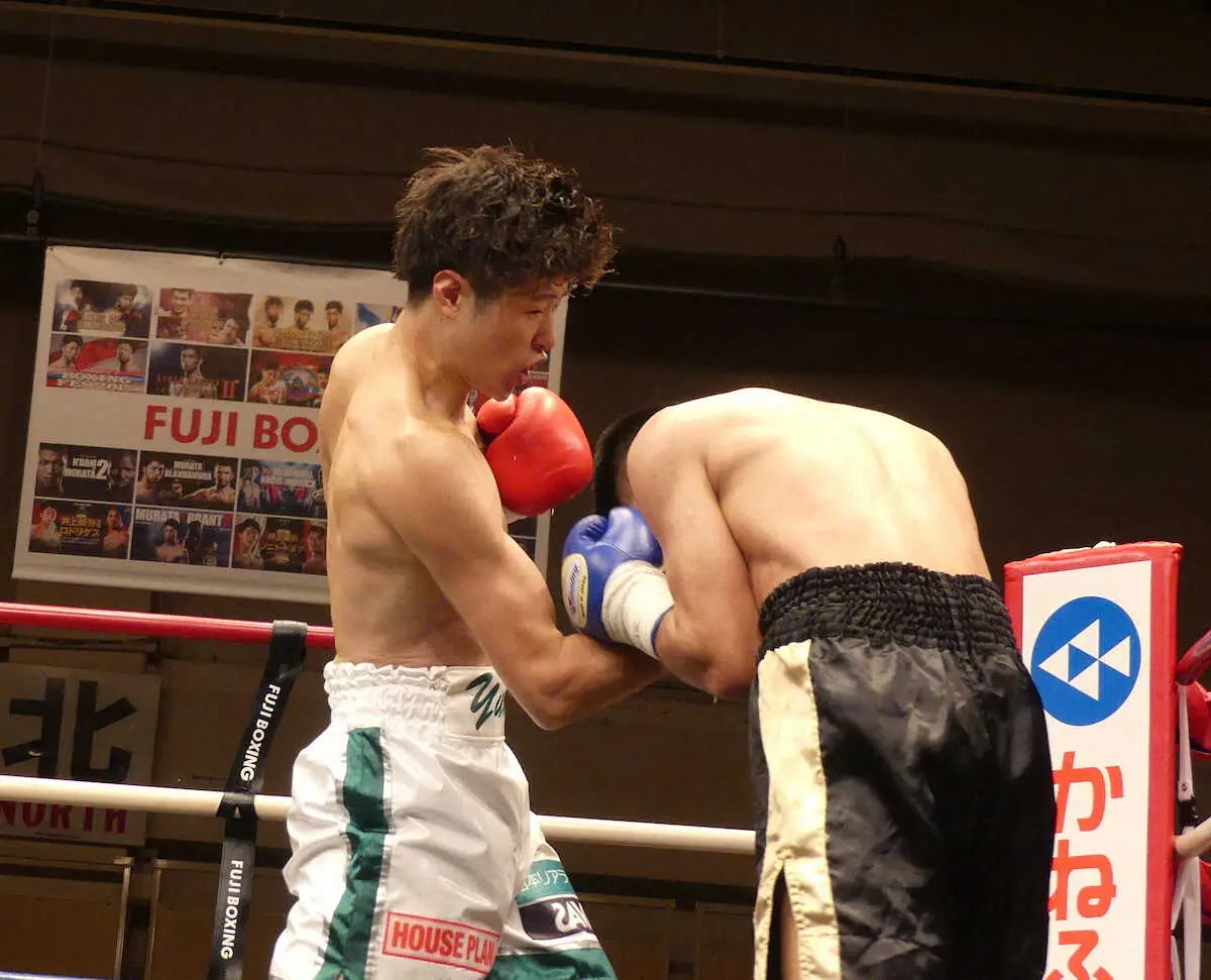 【画像・写真】ボクシング山崎裕生　TKO勝利で2連勝　人命救助に続き本業でも結果「勝ててホッとした」
