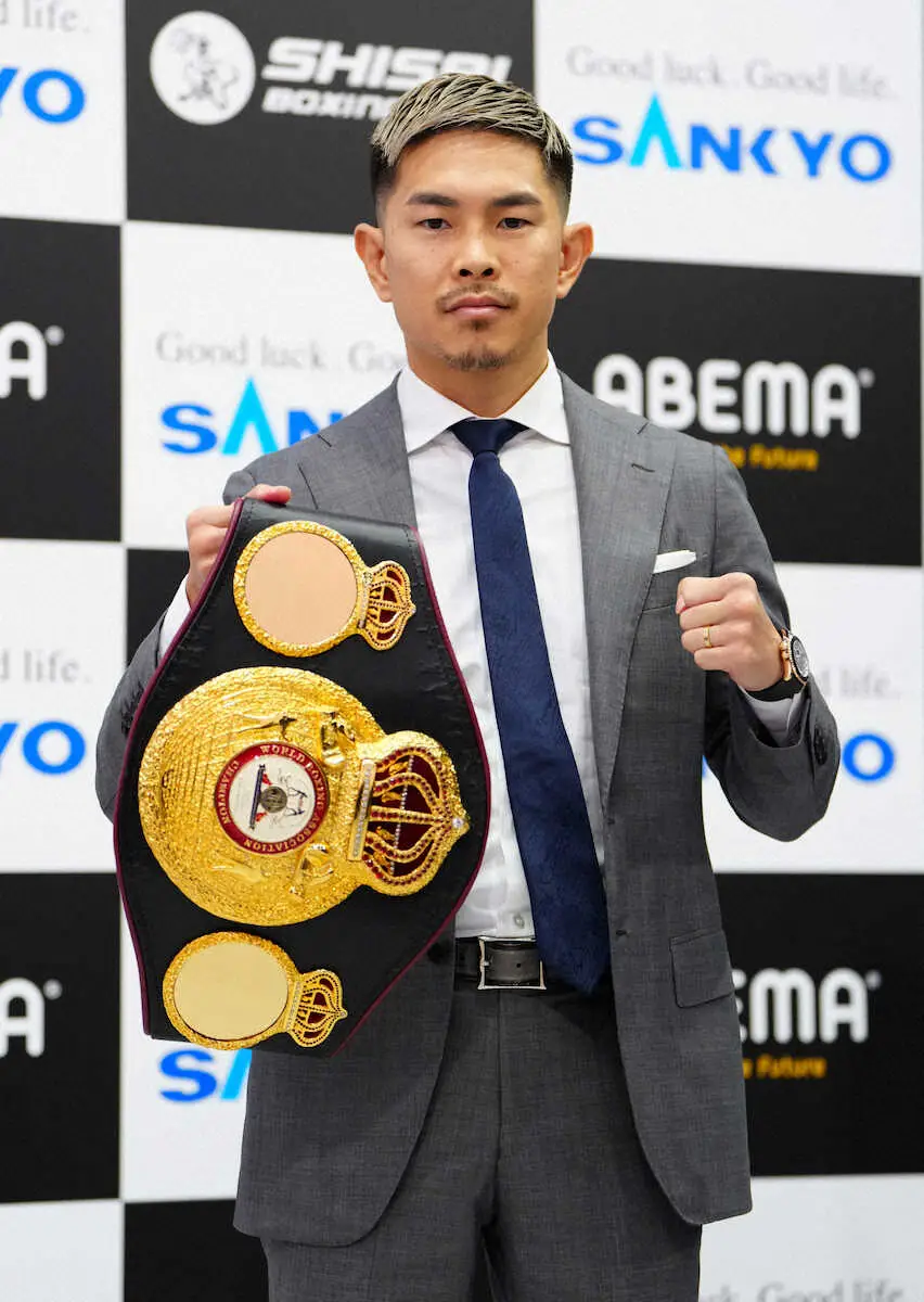 【画像・写真】防衛戦が決まった井岡（撮影・島崎忠彦）