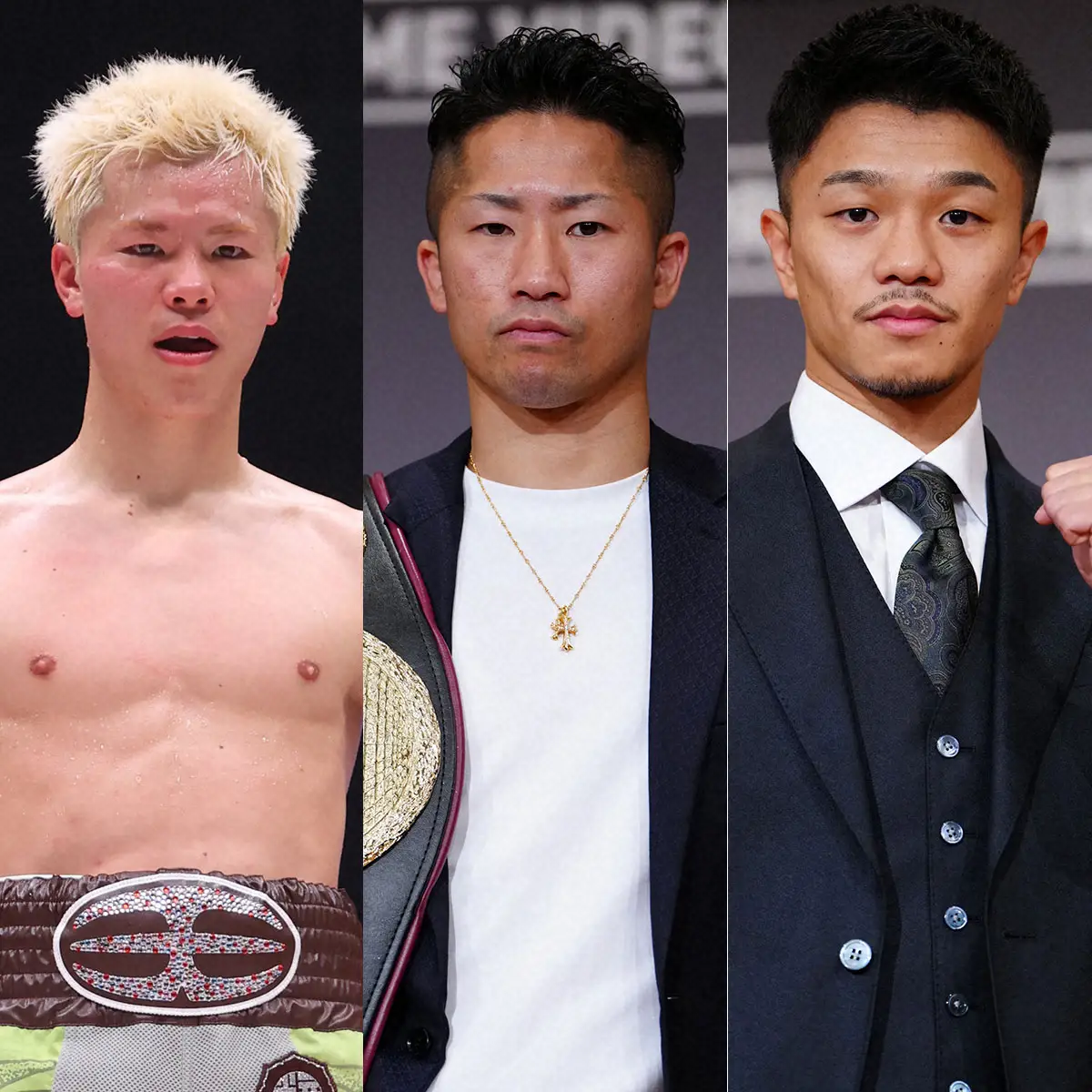 【画像・写真】（左から）那須川天心、井上拓真、中谷潤人