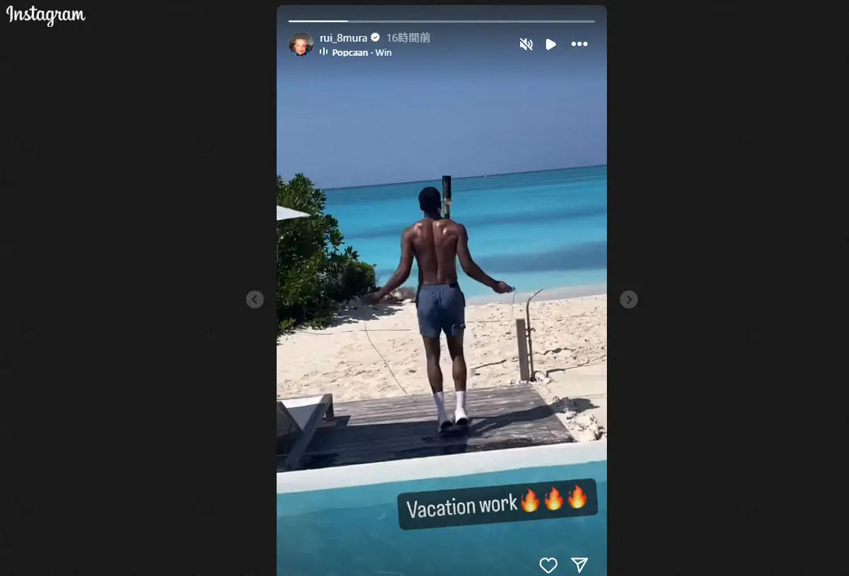 【画像・写真】後半戦に向けて鍛え上げれた背中を見せる八村。八村塁の公式インスタグラム（＠rui_8mura）から